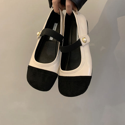 Damen Ballerinas mit elegantem Riemchen und modischer Perlenverzierung EB