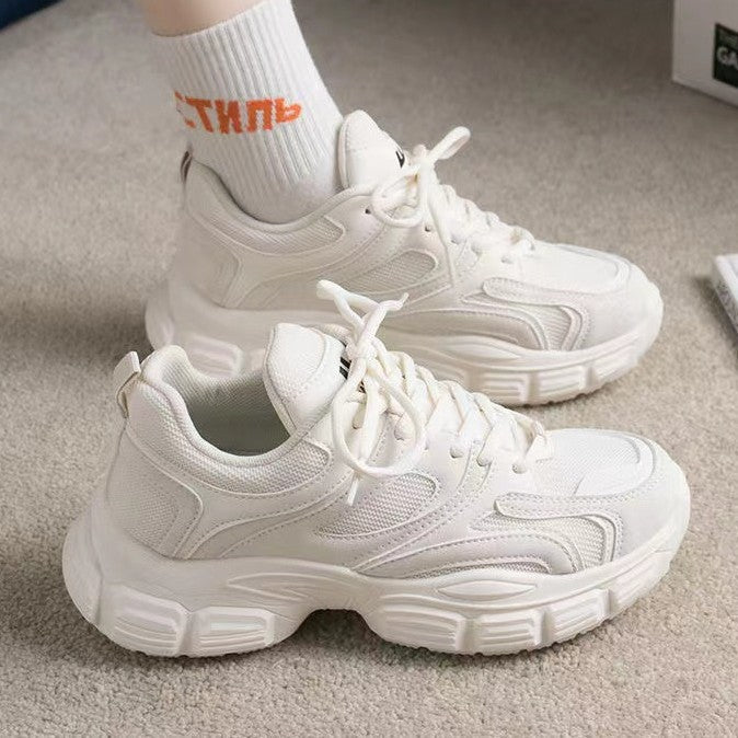 Damen Sportliche Chunky Sneakers mit stoßdämpfender Sohle und atmungsaktivem Obermaterial EB