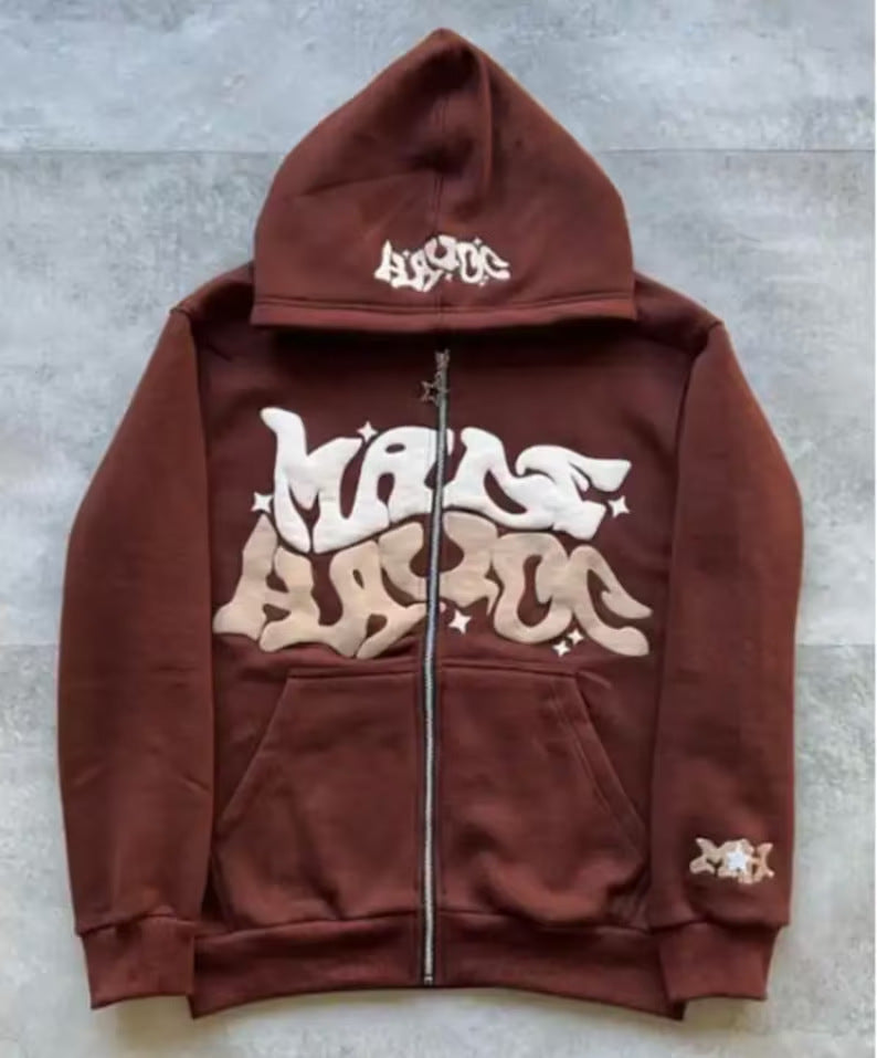 Damen sportliche Kapuzenjacke im urbanen Graffiti-Stil EB