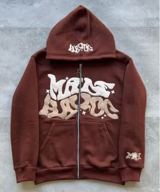 Damen sportliche Kapuzenjacke im urbanen Graffiti-Stil EB
