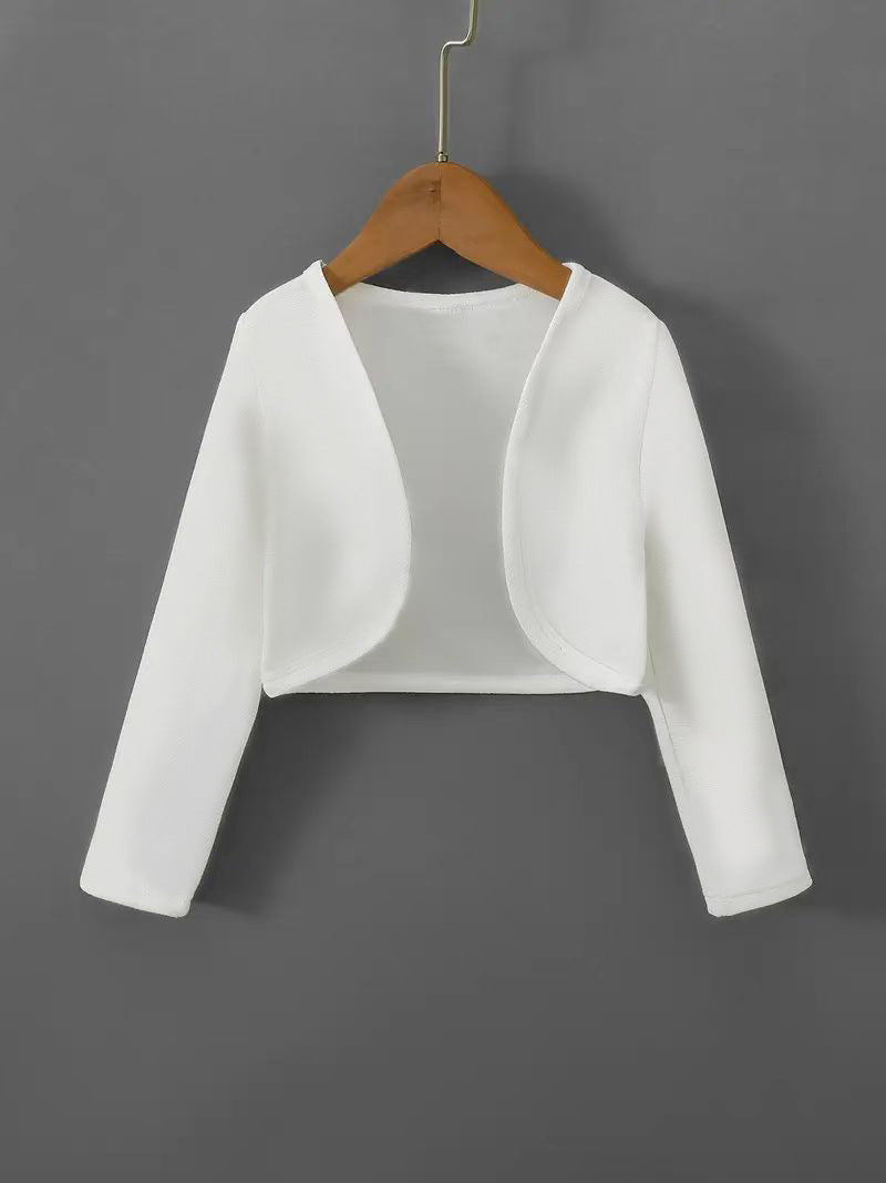 Damen kurz geschnittenes Cardigan mit offenen Schnitt und langen Ärmeln EB