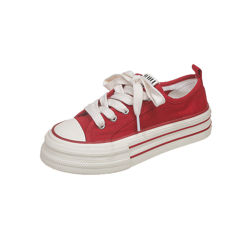 Damen Canvas Sneakers mit kontrastierenden Details und bequemen Schnürsenkeln EB