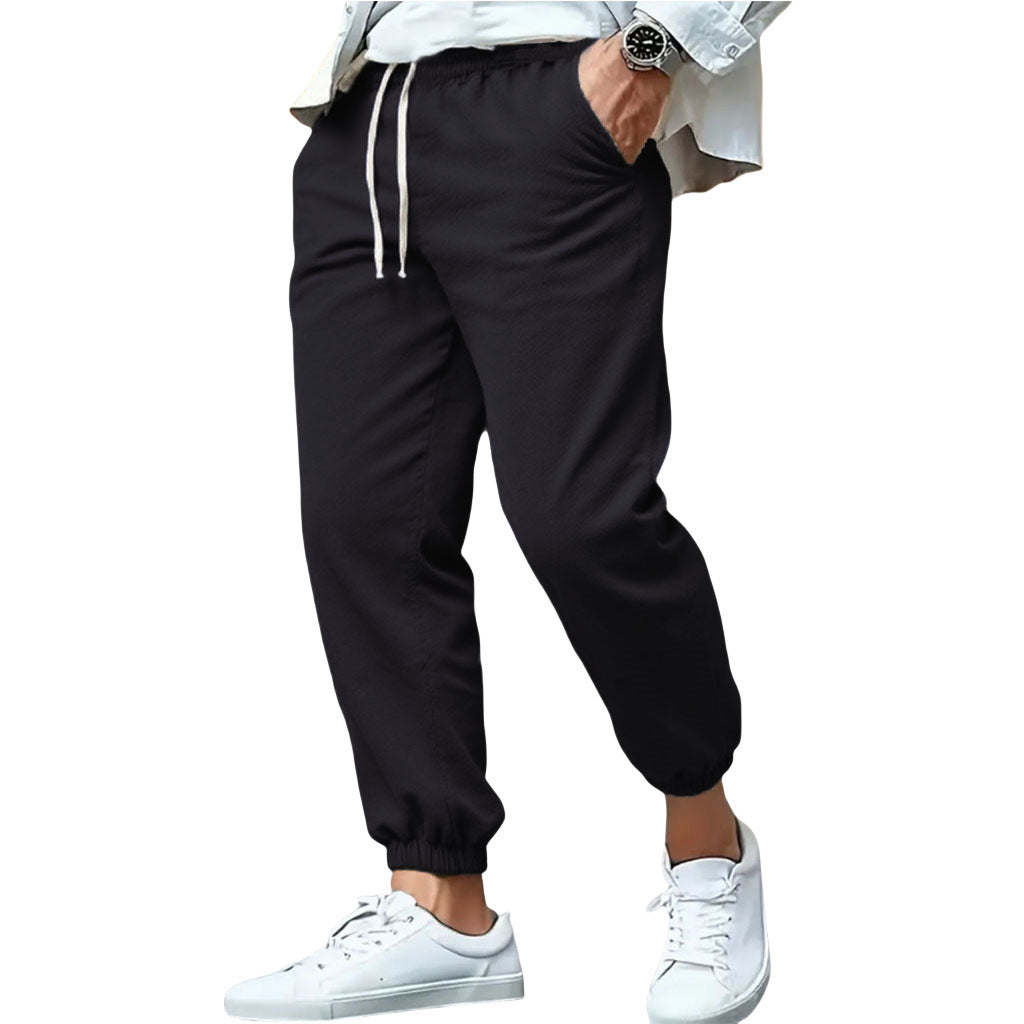 Herren nan tapered Sweat-Jogger mit elastischem Bund, Kordelzug und eingeschlossenen Bündchen EB