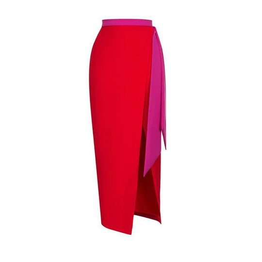 Damen hochtailliertes Bikiniset mit Wickelrock EB
