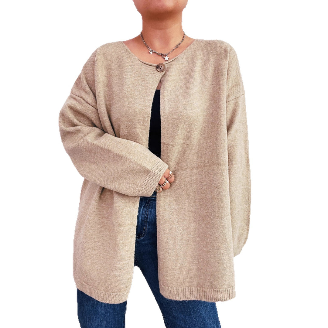 Damen lässiger Strickcardigan mit offenem Schnitt und weichen Materialien EB