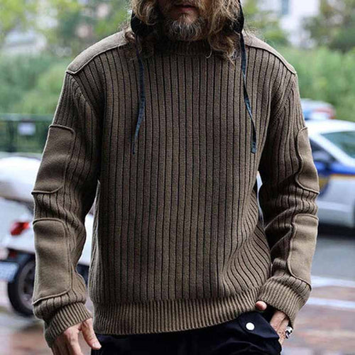 Herren Strickpullover mit Struktur und Kapuze EB