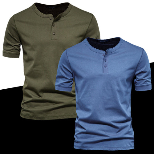 Herren Kurzarm-Henley-Shirt mit praktischer Knopfleiste und bequemer Passform EB