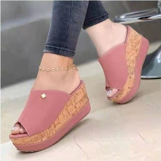 Damen Wedge-Pantoletten mit modischem Schnitt und elastischer Sohle EB