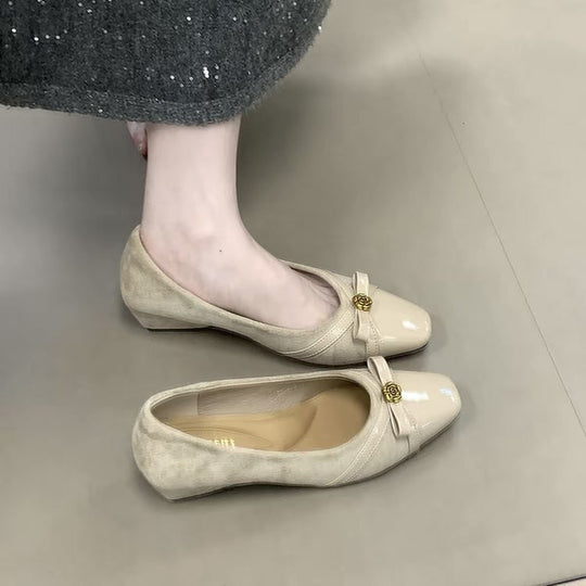 Damen elegante Ballerinas mit dekorativer Schleife und komfortablem Fußbett EB