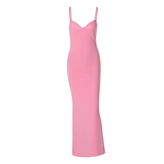 Damen Elegantes Maxikleid mit Spaghetti-Trägern und figurschmeichelndem Schnitt EB