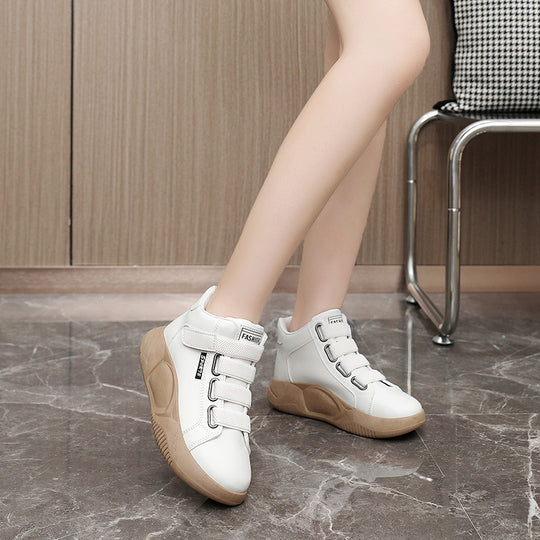 Damen Sportliche High-Top Sneakers mit elastischen Schnürsenkeln EB