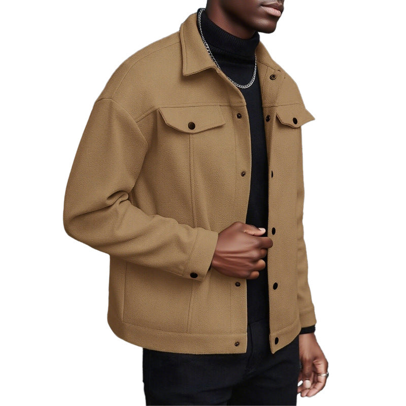 Herren lässige Übergangsjacke mit praktischen Taschen und modernem Kragen EB