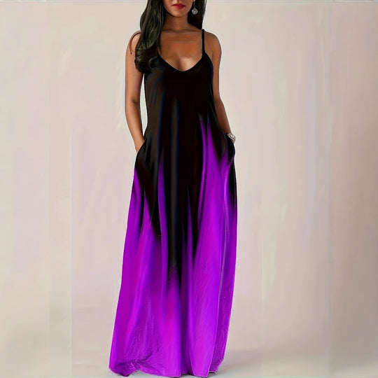Damen Maxikleid mit elegantem Schnitt und seitlichen Taschen EB