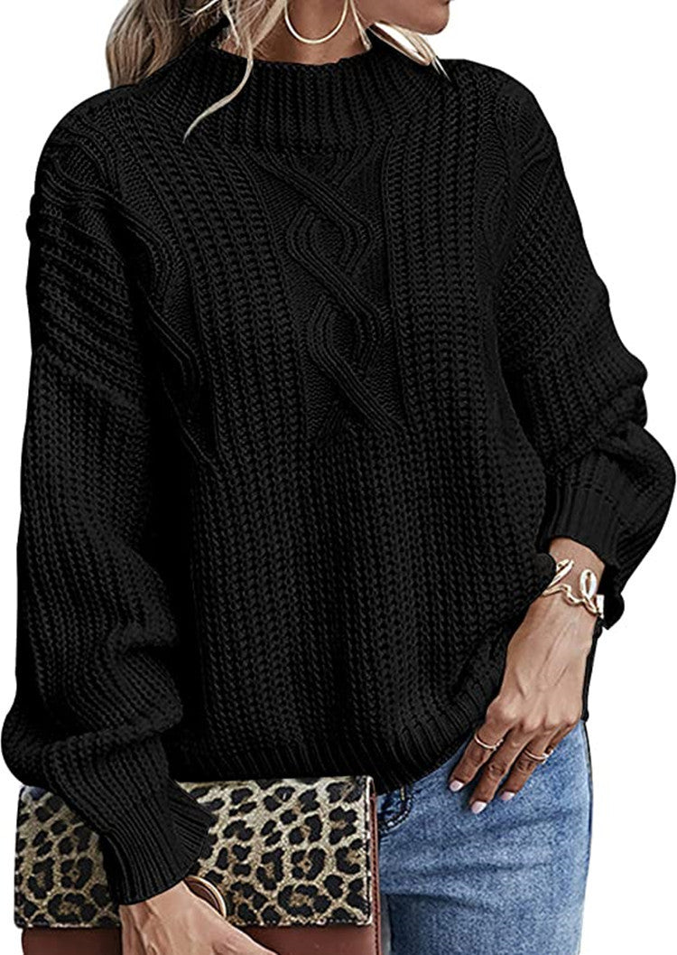 Damen Strickpullover mit elegantem Zopfdesign und modernem Schnitt EB