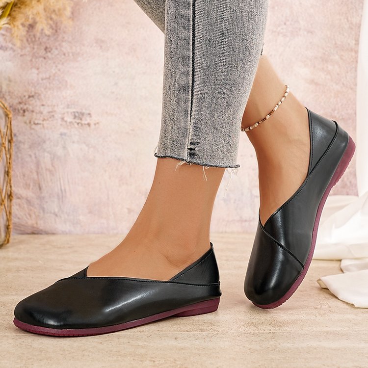 Damen bequeme Ballerinas aus hochwertigem Leder EB