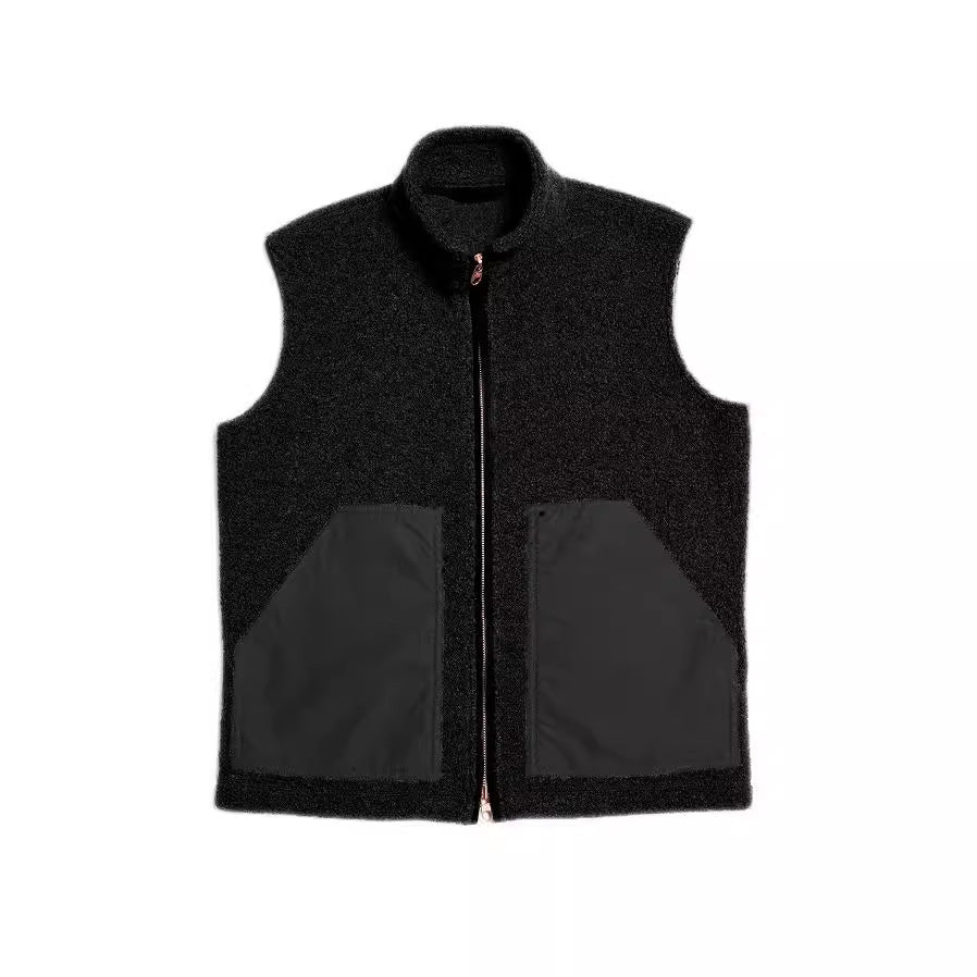 Herren modische Fleecejacke mit strukturiertem Kragen und praktischen Taschen EB