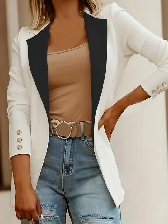 Damen Eleganter Blazer mit kontrastierenden Einsätzen EB
