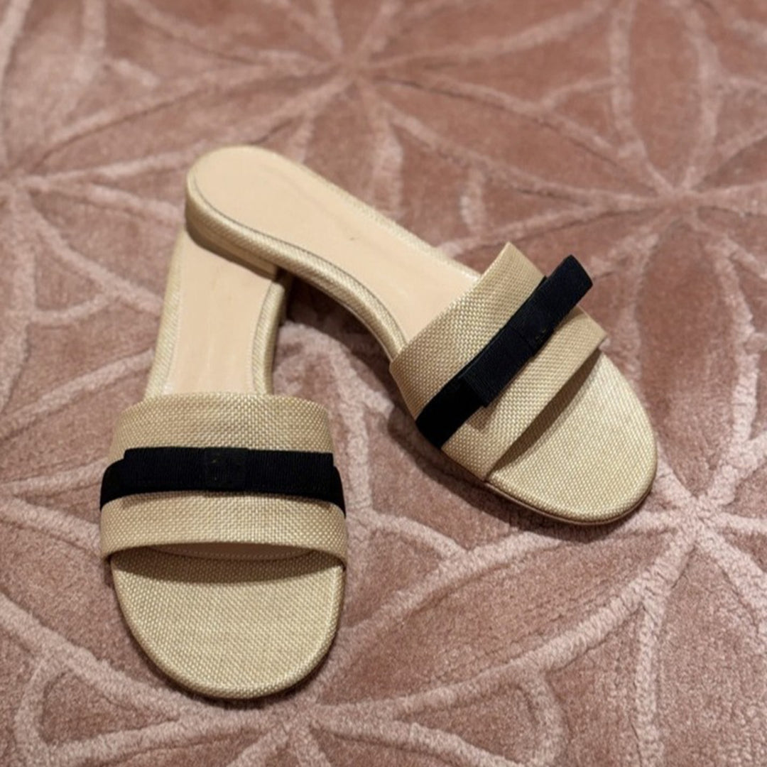 Damen Bequeme und modische Slipper mit breitem Riemen EB