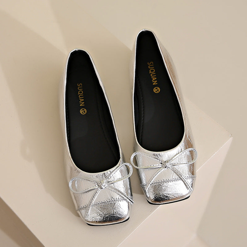 Damen Ballerinas mit dekorativem Schleifenverschluss und elegantem Design EB