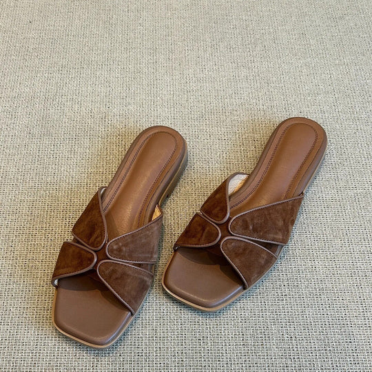 Damen modische Riemensandalen mit geschmackvoller Kreuzbandapplikation EB