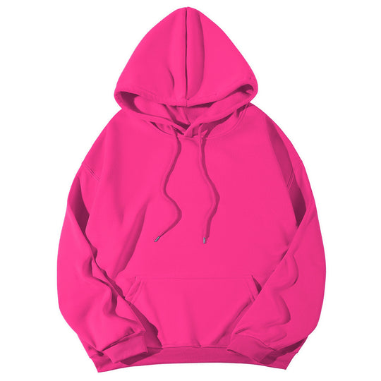 Unisex minimalistischer Kapuzenpullover mit verlängertem Rücken und Kängurutasche EB