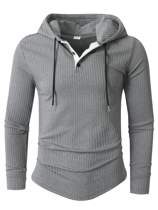 Herren Sportlicher Langarm-Hoodie mit strukturierter Oberfläche EB