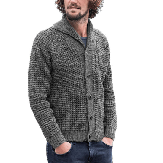 Herren Strickjacke mit feinem Strukturdesign und praktischen Knöpfen EB
