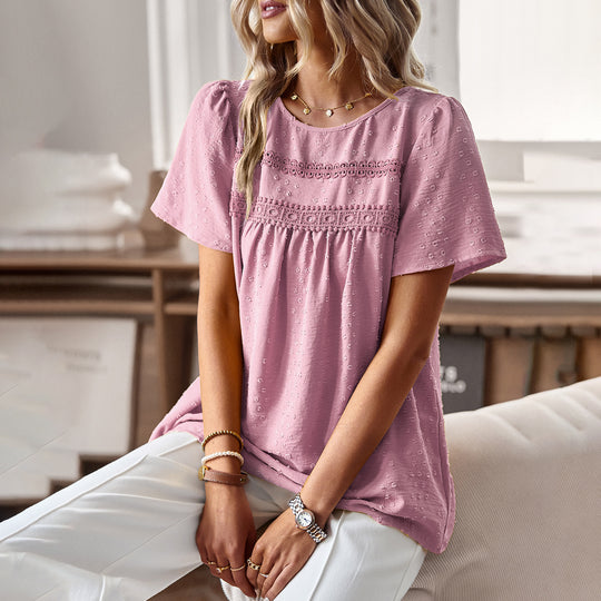 Damen Elegantes Oberteil mit dekorativen Rüschen und feinen Details EB