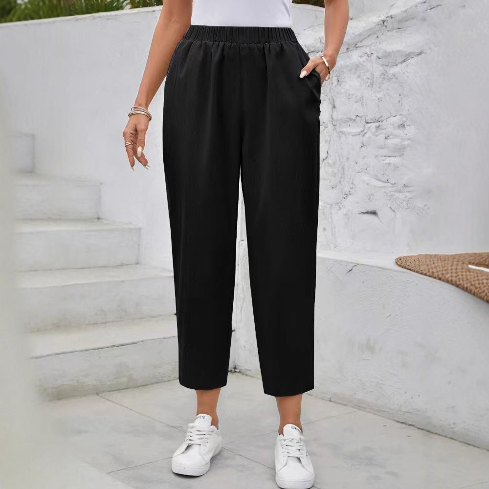 Damen Comfortable Freizeithose mit elastischem Bund und Taschen EB