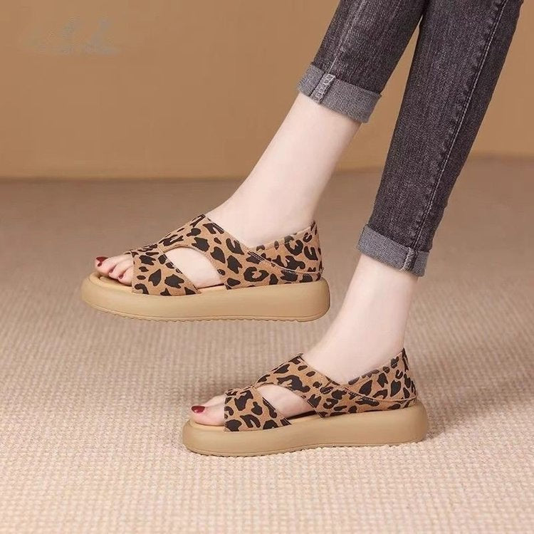 Damen modische und bequeme Plateau-Sandalen mit verstellbarem Riemen EB