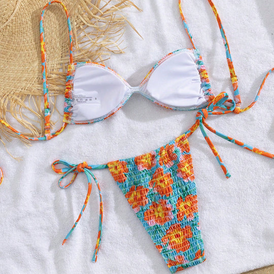 Damen Triangel-Bikini im lässigen Shabby-Chic-Stil EB