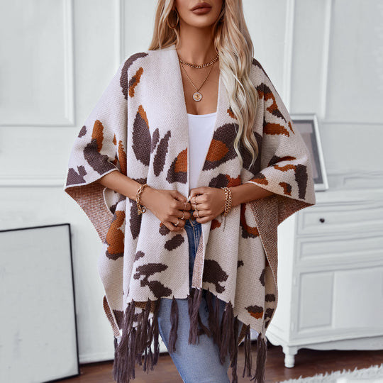 Damen weicher Schal mit fransigem Design EB