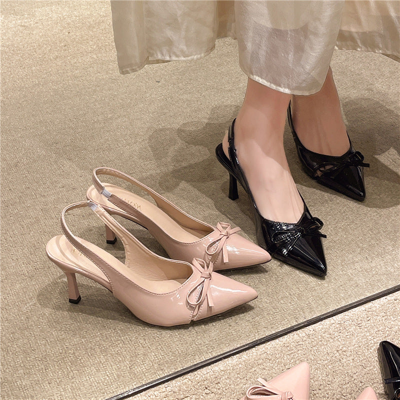 Damen Slingback-Pumps mit feinem Schleifen-Akzent und elegantem Absatz EB