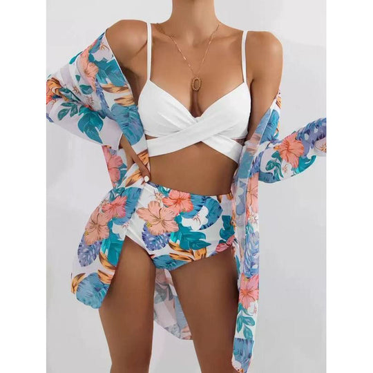 Damen Strandcover-Up mit floralem Muster EB