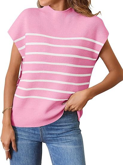 Damen lässiges gestreiftes Strickoberteil im modernen Schnitt EB