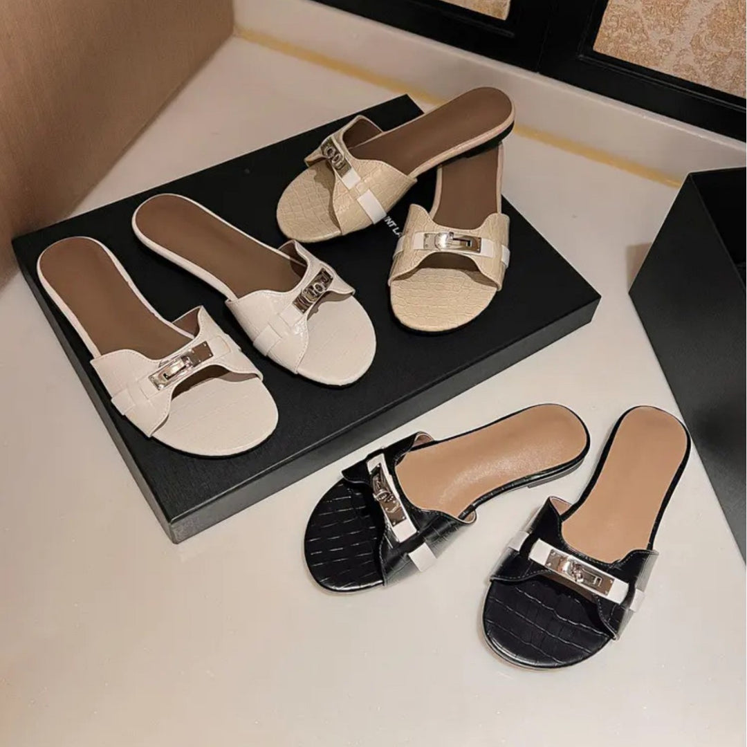 Damen elegante Zehentrenner-Sandalen mit modischem Akzent EB