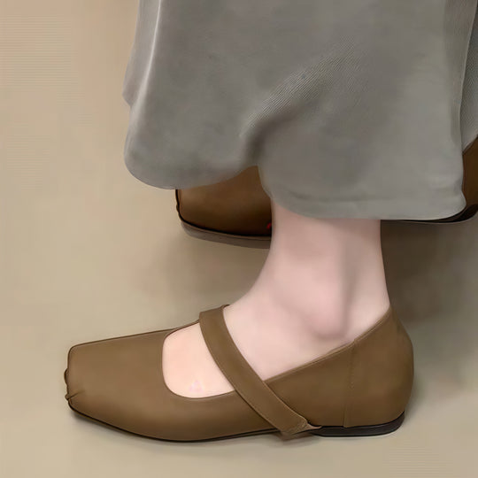 Damen Ballerinas mit verstellbarem Riemen und flexiblem Komfortfußbett EB