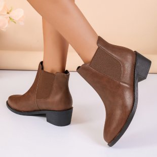 Damen Chelsea-Stiefeletten aus veganem mit elastischen Seiteneinsätzen EB
