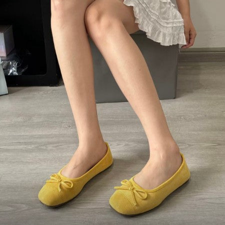 Damen Ballerinas mit elegantem Glanz und zartem Schleifen-Detail EB