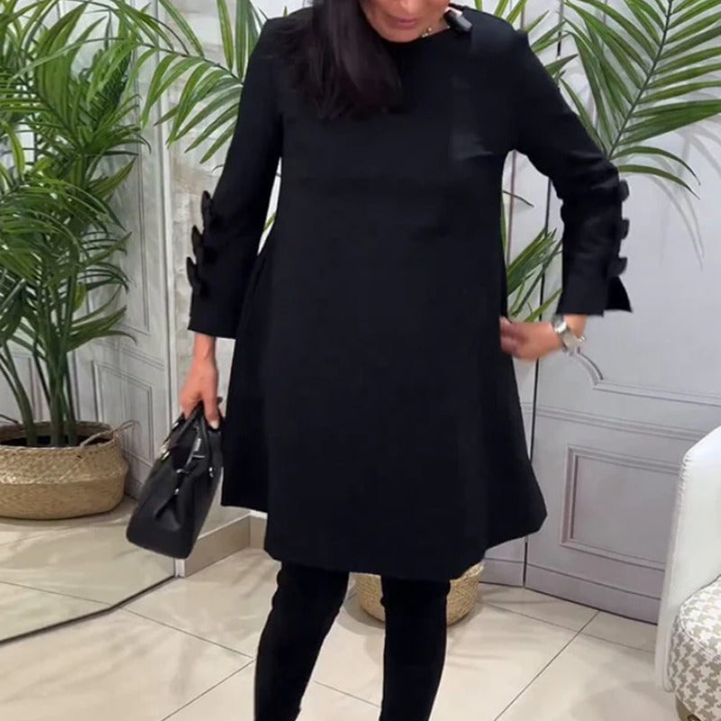 Damen Kleid mit dekorativen Rüschendetails und modernem Schnitt Heidi-Mode