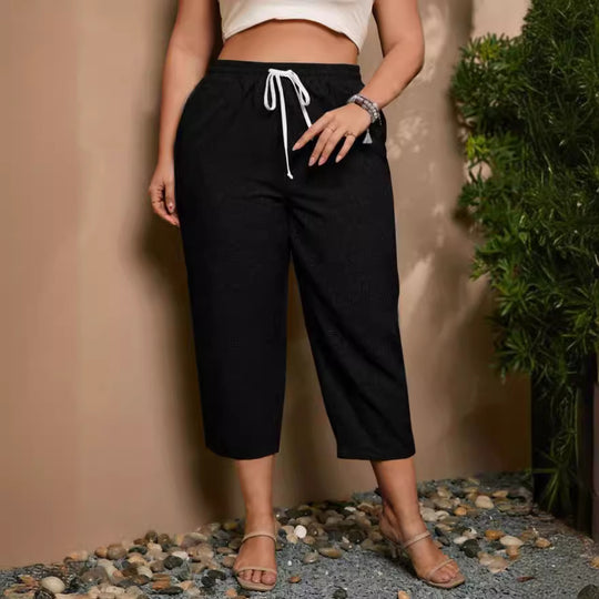 Damen Casual Freizeit-Hose mit elastischem Bund und praktischen Taschen EB