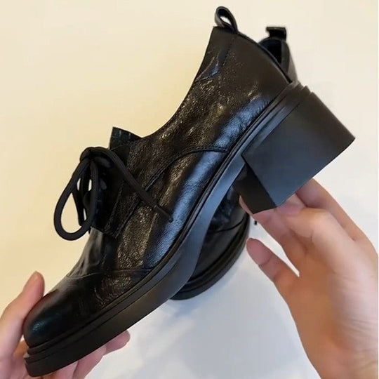 Damen Klassische Schnürschuhe mit komfortablem Blockabsatz EB