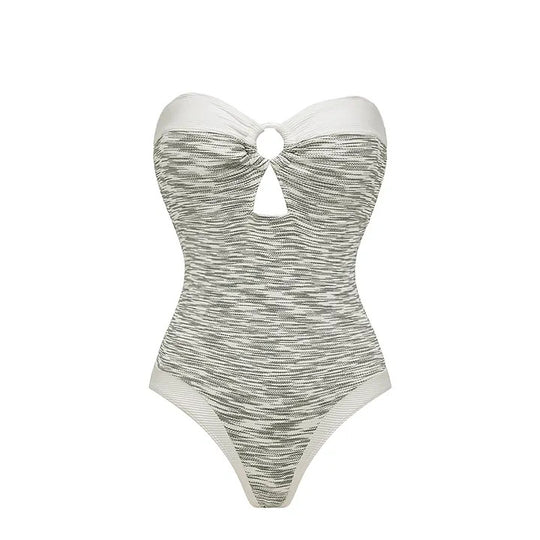 Damen Bikini-Set mit hochtailliertem Höschen und modischem Oberteil EB