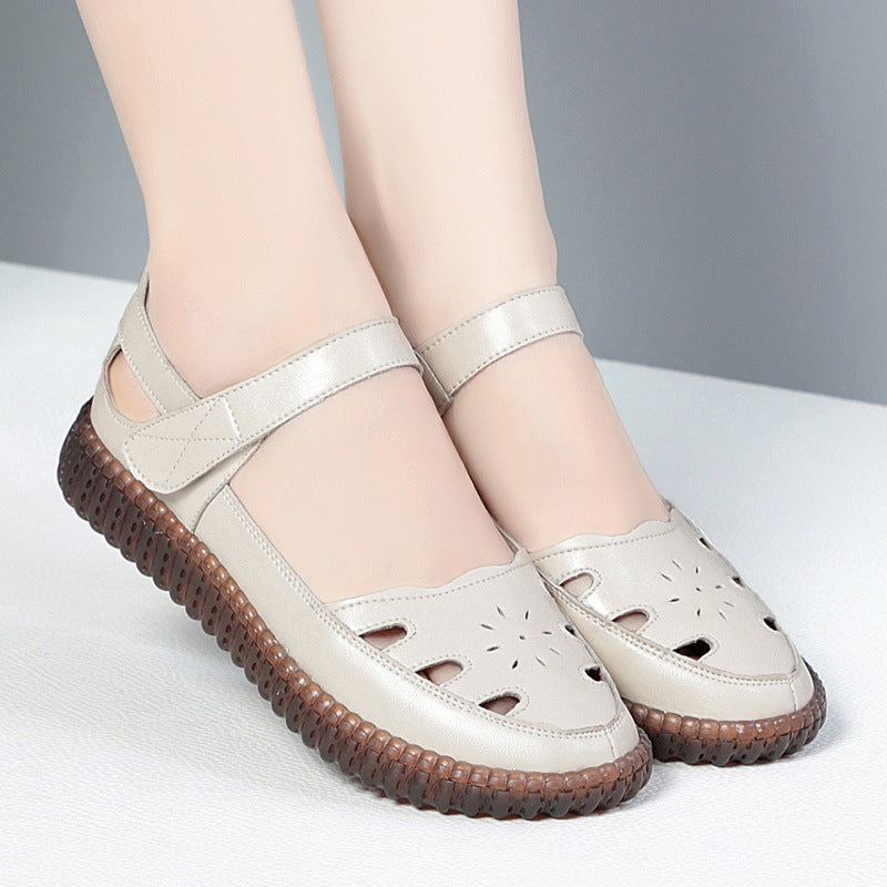 Damen Sandalen mit verstellbarem Fesselriemen und rutschfester Sohle EB