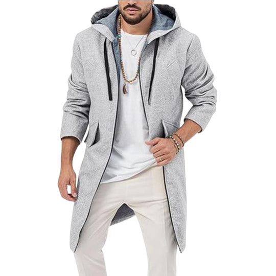 Herren modische Langjacke mit Kapuze EB