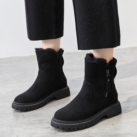 Damen modische Winterboots mit weichem Innenfutter und robustem Profil EB