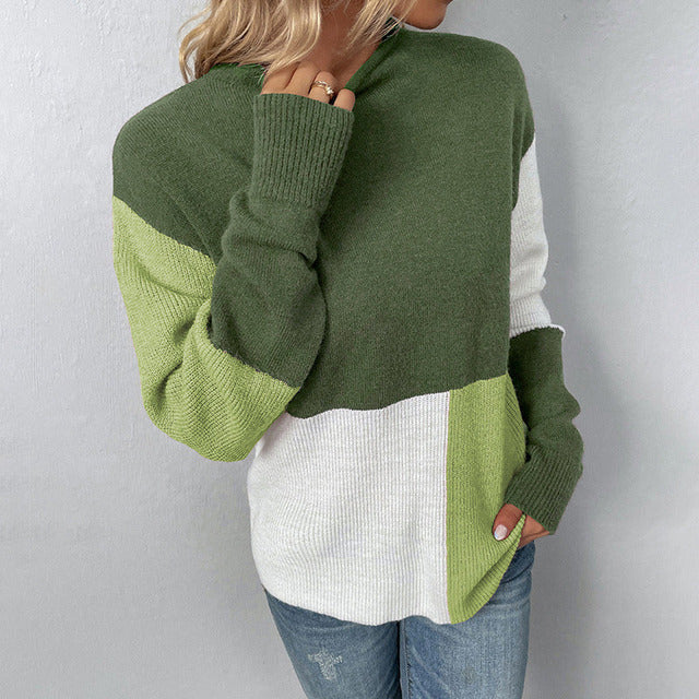 EB | Blockfarbener Pullover Acryl Stilvoll, Komfortabel
