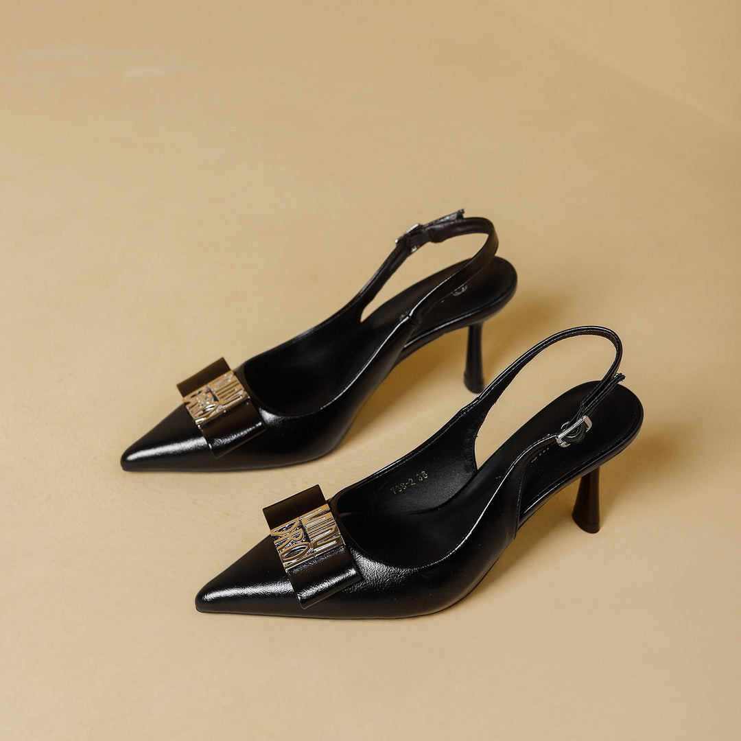 Damen Slingback-Pumps mit elegantem Schleifenakzent und modischem Absatz EB