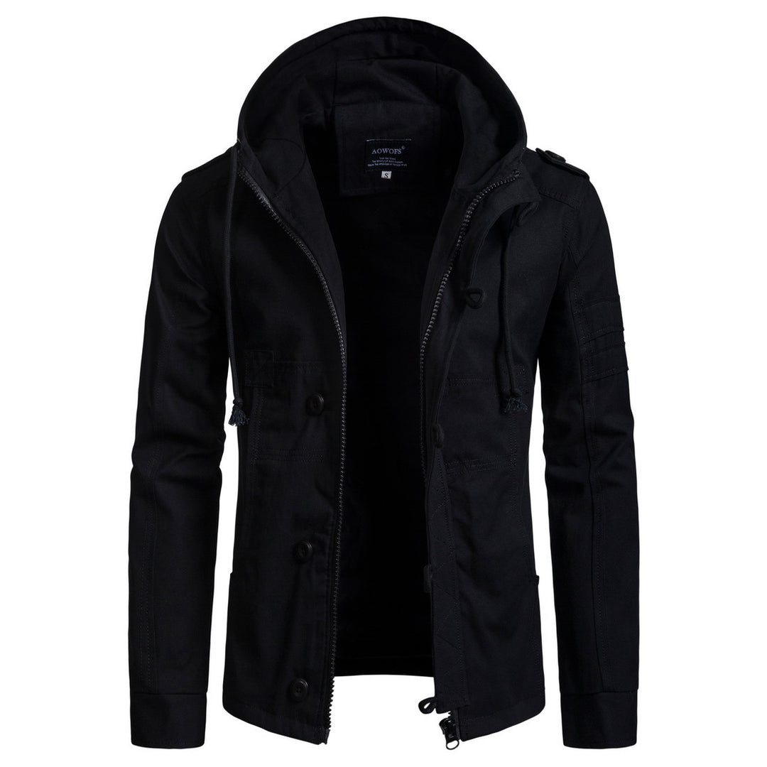 Herren funktionale Outdoor-Jacke mit hohem Kragen und praktischen Taschen EB