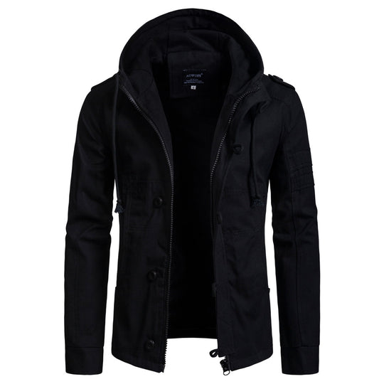 Herren funktionale Outdoor-Jacke mit hohem Kragen und praktischen Taschen EB